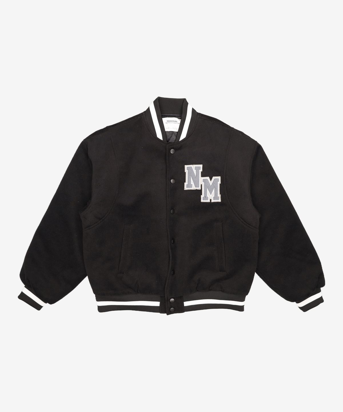 노매뉴얼(NOMANUAL) TAYLOR VARSITY JACKET - BLACK 95
