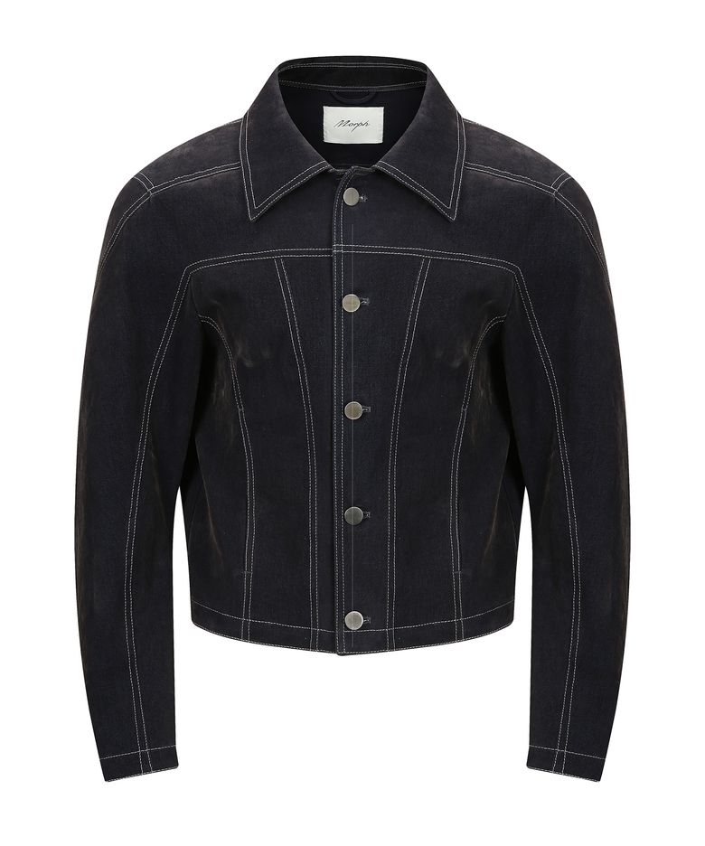Divided Velvet Denim Curved Trucker Jacket