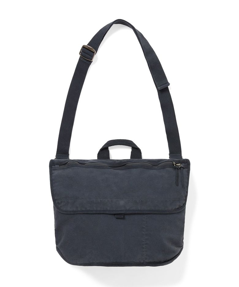 Overdyed Canvas Messenger Bag Charcoal