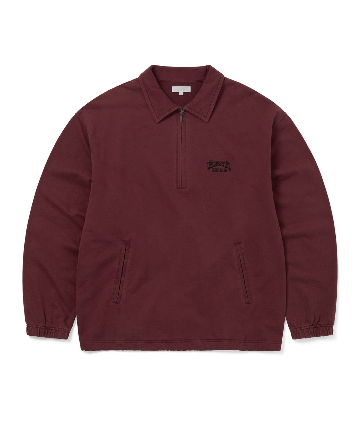 디스이즈네버댓(THISISNEVERTHAT) Half Zip Sweatshirt Burgundy