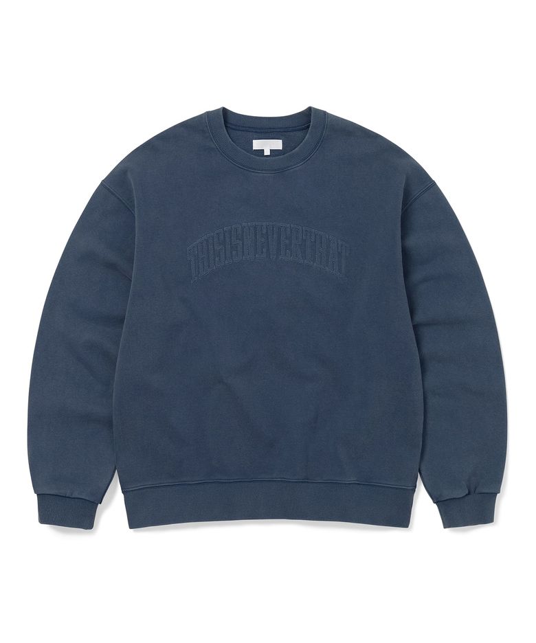 Faded Arch-Logo Crewneck Deep Water