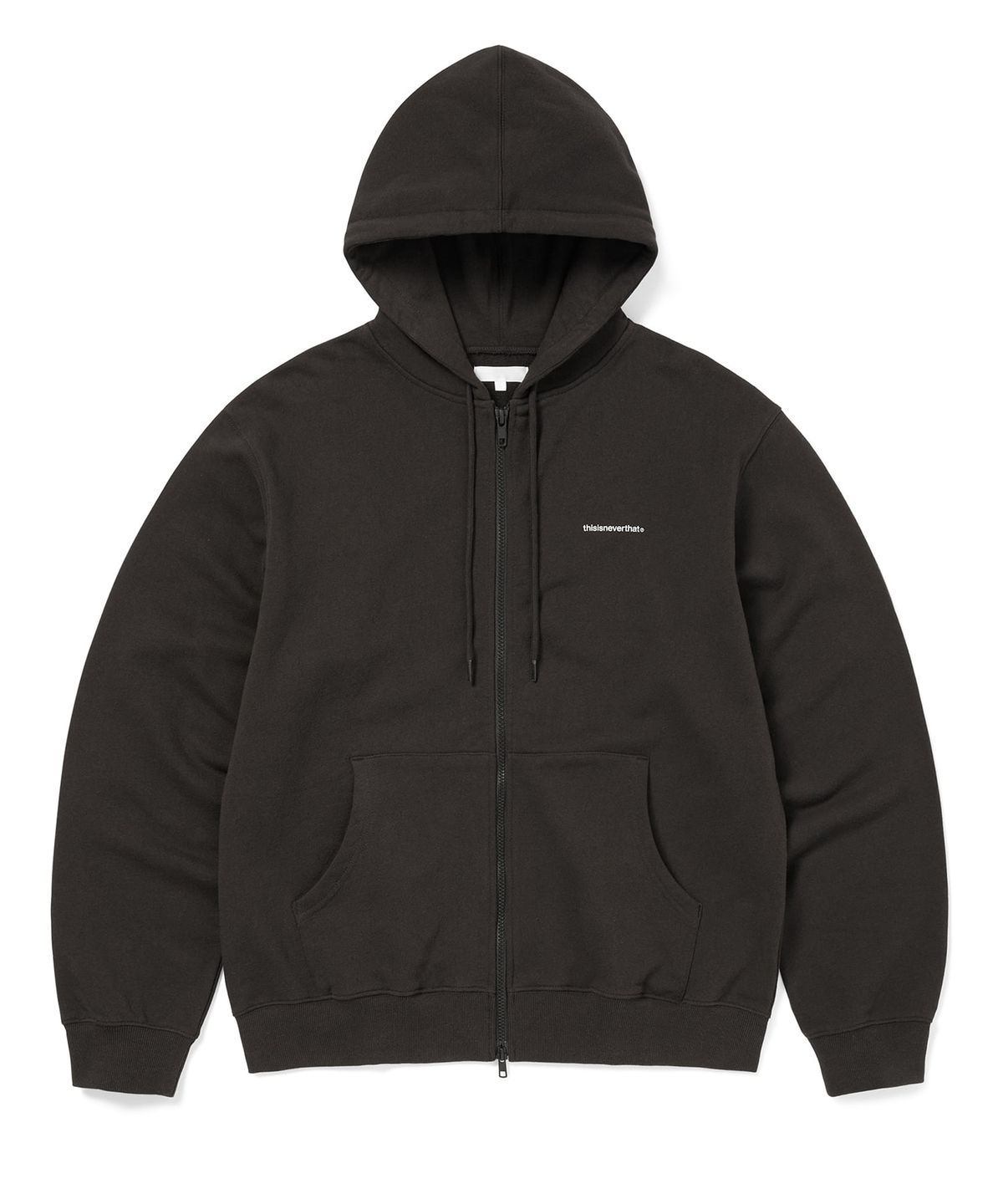 디스이즈네버댓(THISISNEVERTHAT) Small T-Logo Zip Up Hoodie Off Black