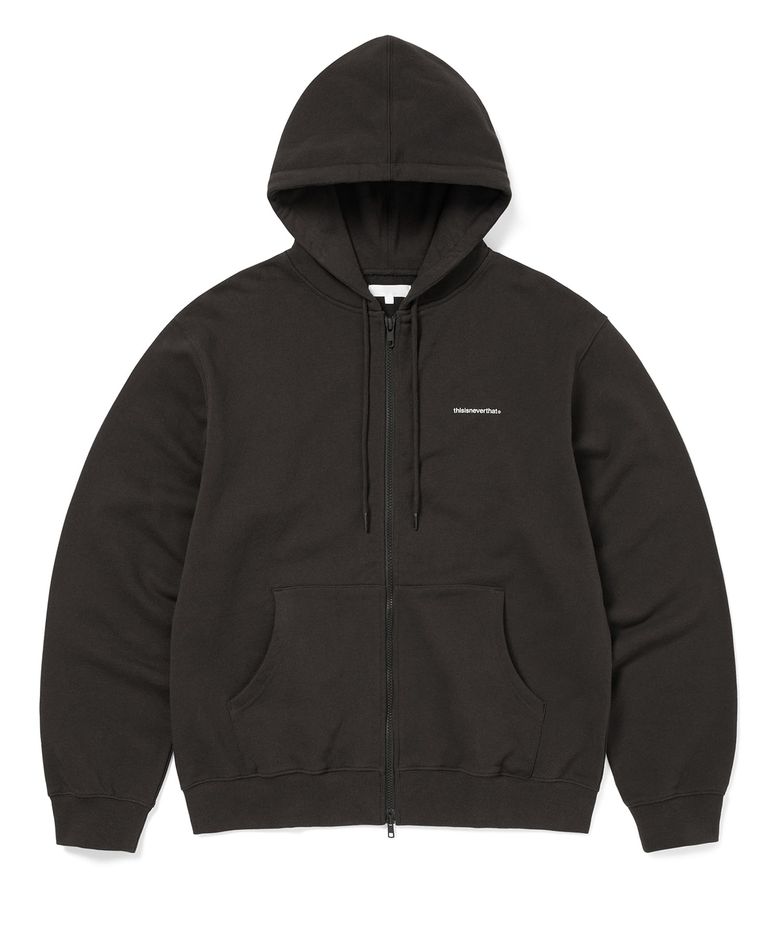 Small T-Logo Zip Up Hoodie Off Black