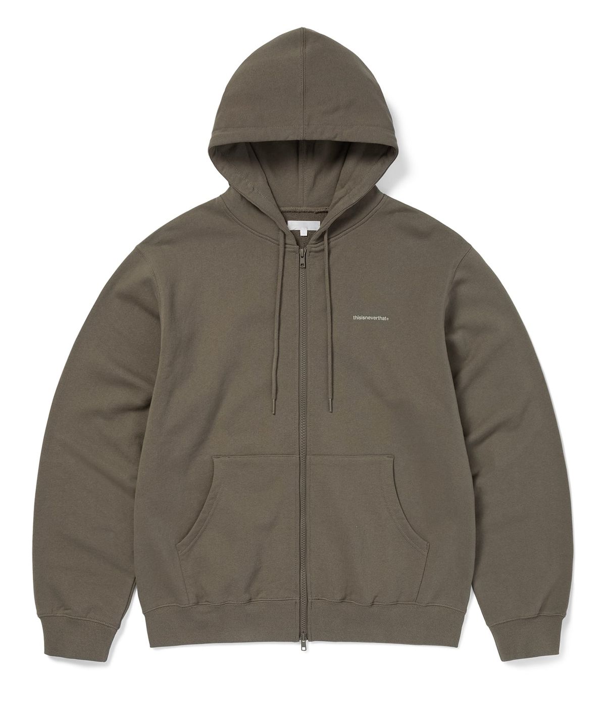 디스이즈네버댓(THISISNEVERTHAT) Small T-Logo Zip Up Hoodie Dark Mocha