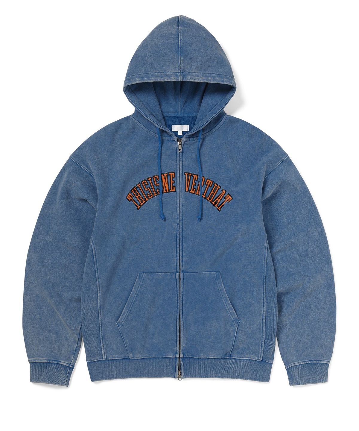 디스이즈네버댓(THISISNEVERTHAT) Applique Zip Up Hoodie Blue