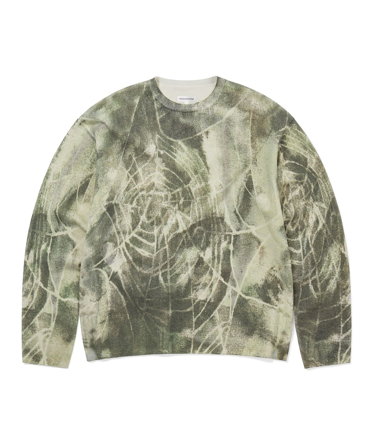 디스이즈네버댓(THISISNEVERTHAT) Abstract Web Knit Sweater Olive