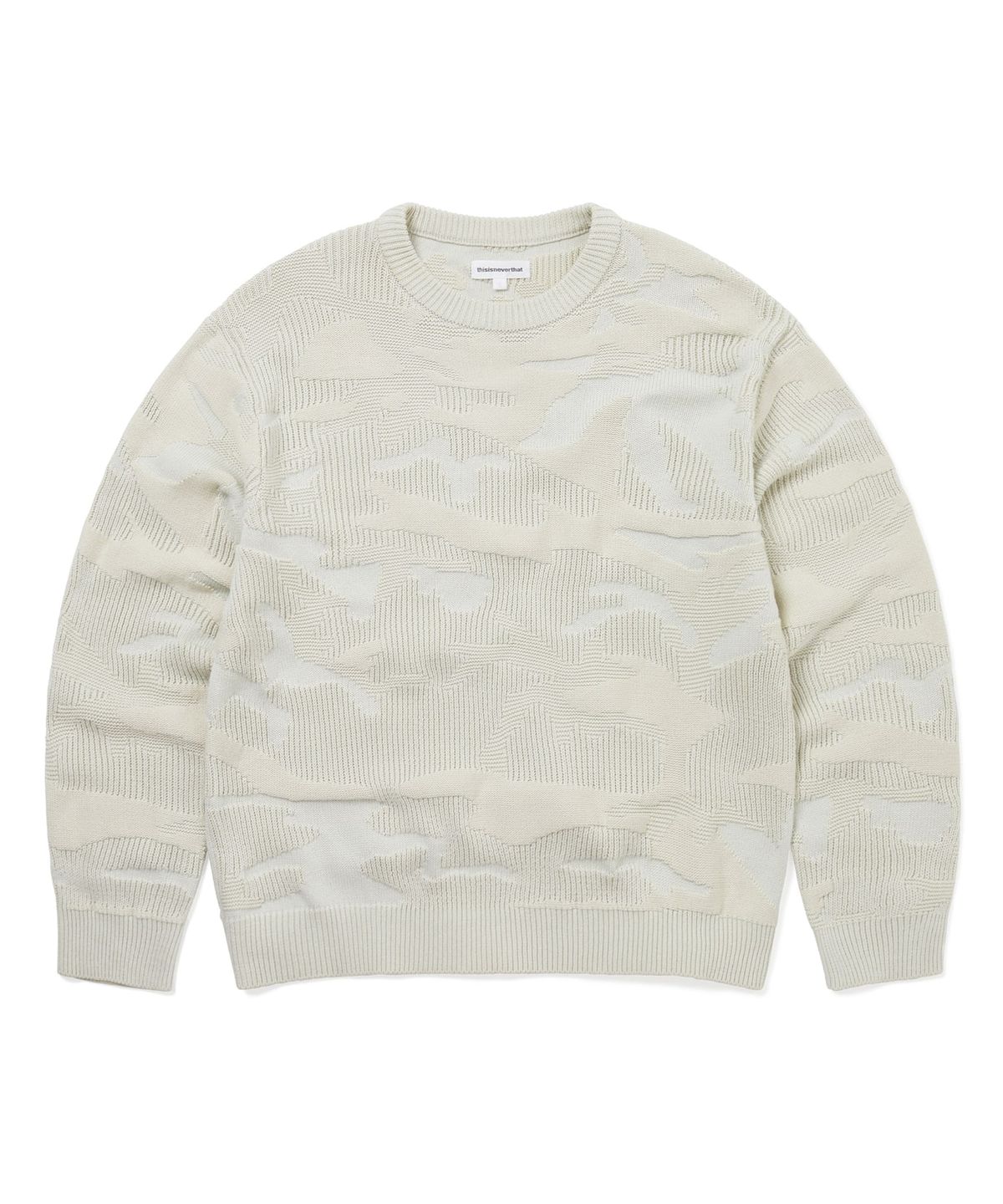 디스이즈네버댓(THISISNEVERTHAT) Camouflage Jacquard Knit Crew Natural