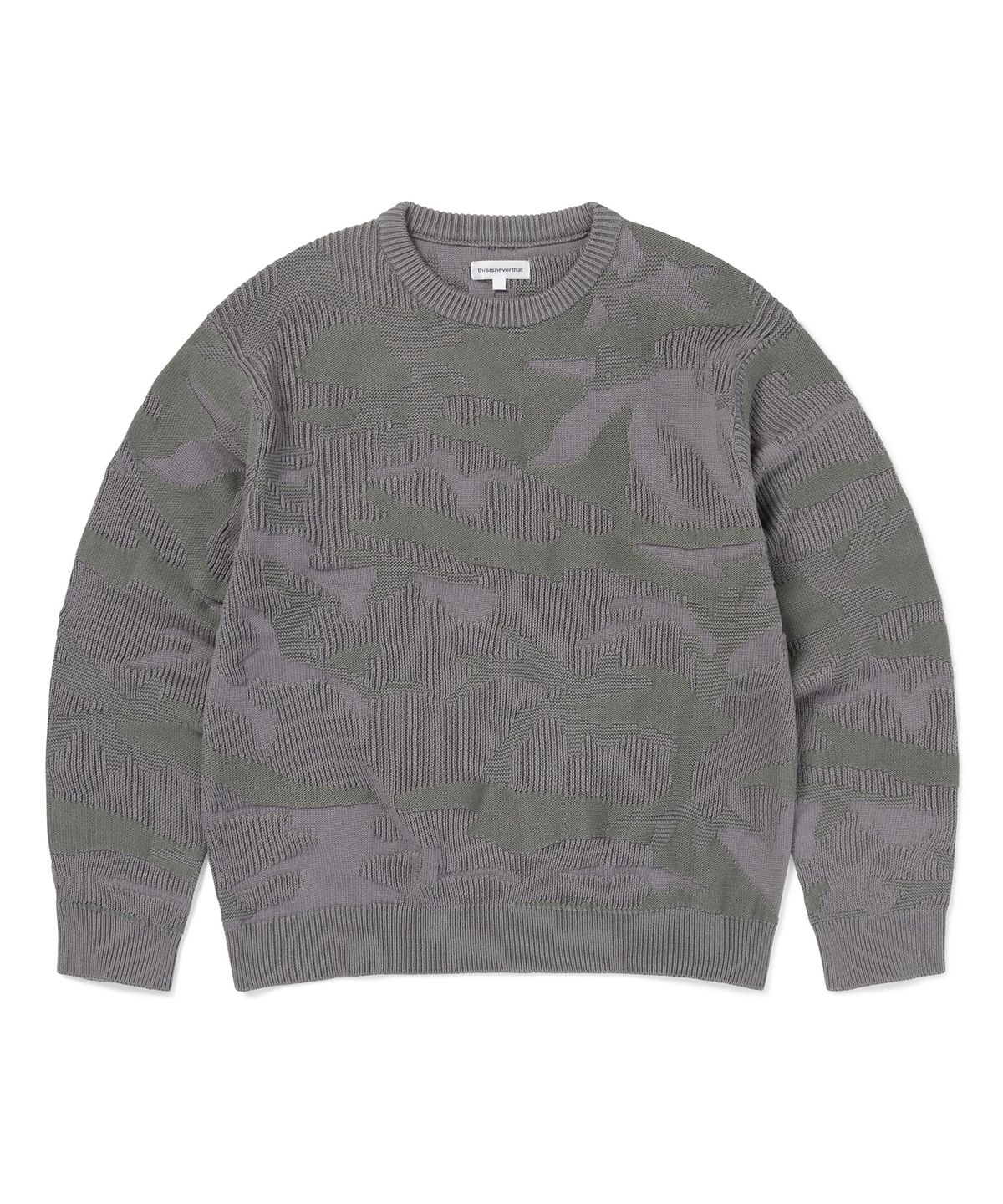 디스이즈네버댓(THISISNEVERTHAT) Camouflage Jacquard Knit Crew Faded Purple