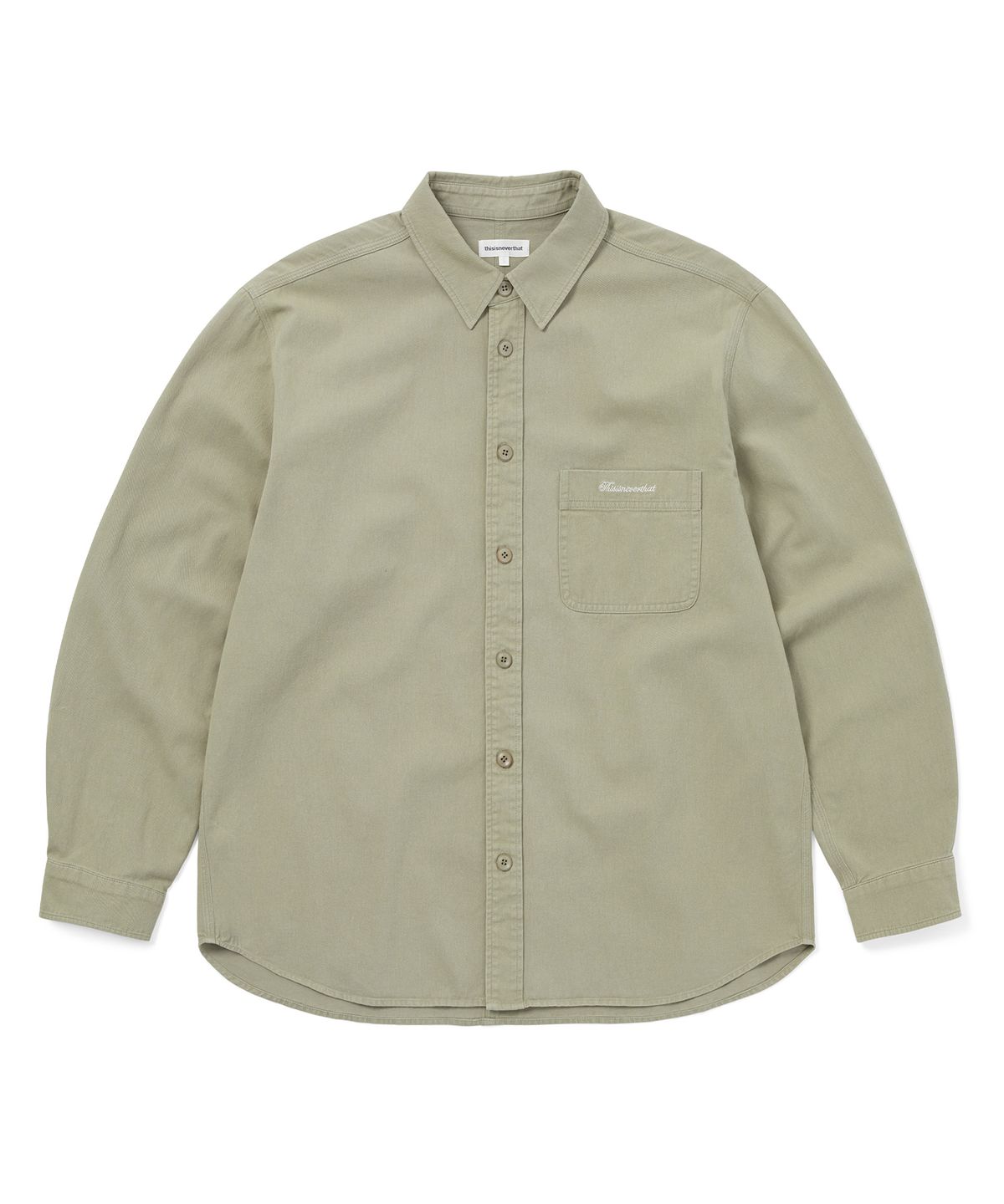 디스이즈네버댓(THISISNEVERTHAT) Washed Twill Shirt Stone
