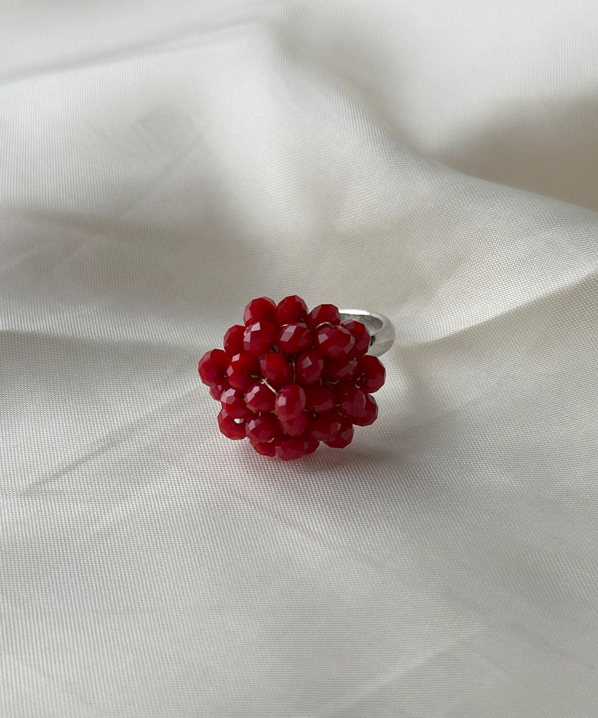 뽀끼(POKKI) RED FLORAL BLOOM RING