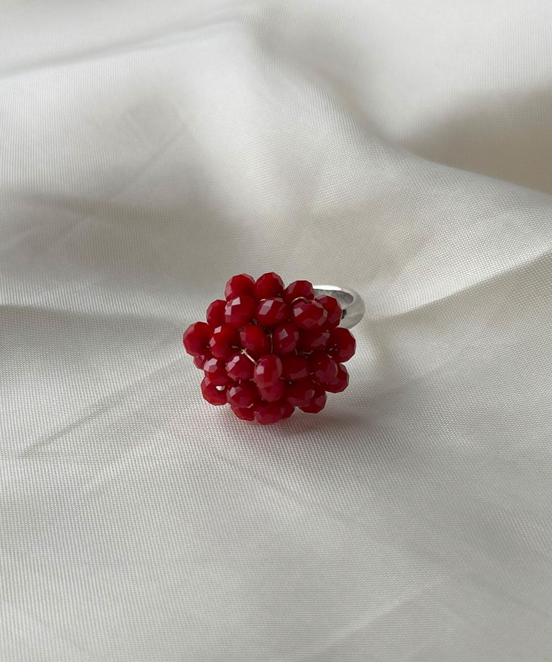 RED FLORAL BLOOM RING