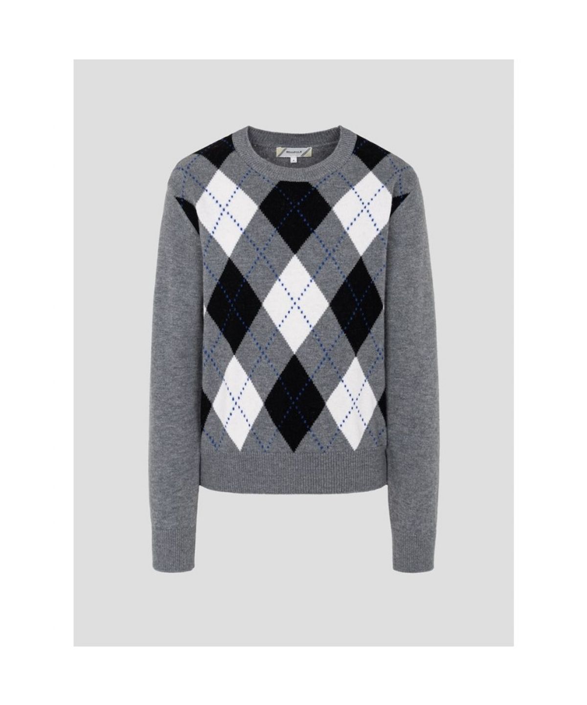 빈폴 레이디스(BEANPOLE LADIES) 아가일 니트  그레이 (BF6951C073)