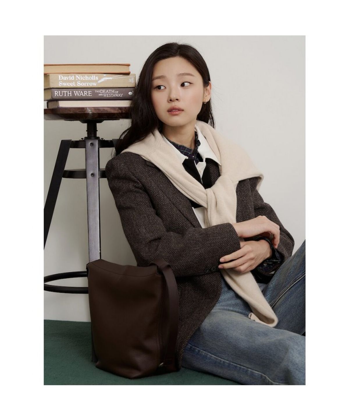 빈폴 레이디스(BEANPOLE LADIES) 해리스 트위드 레귤러핏 재킷  브라운 (BF6911C31D)