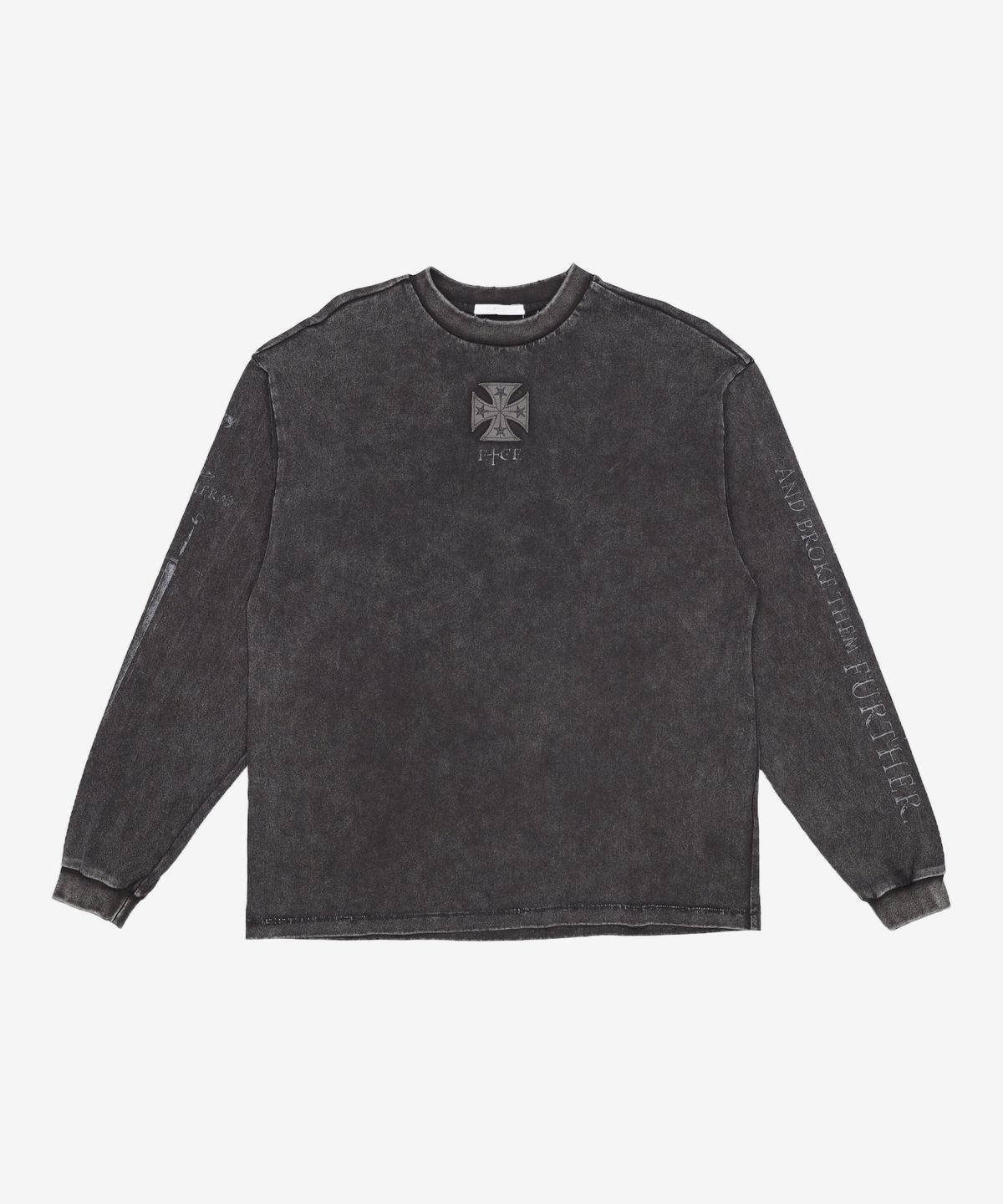 이티씨이(ETCE) CROSS LEATHER PATCH L/S TEE (BLACK) M