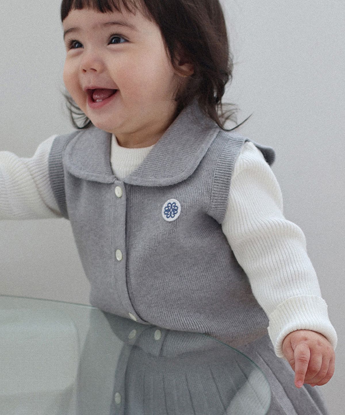 더로하(THE LOHA) [BABY] 마레 베스트 스커트 SET 그레이