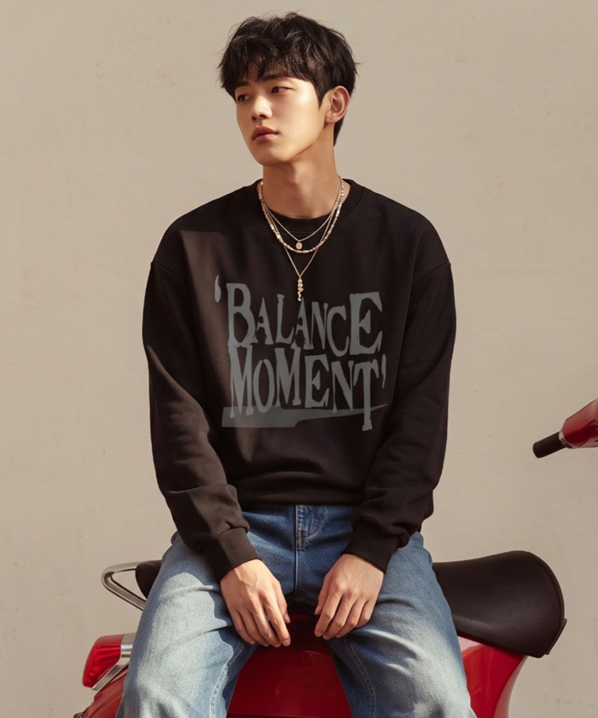밴웍스(VANNWORKS) BALANCE MOMENT 맨투맨 (VLS0231) 블랙