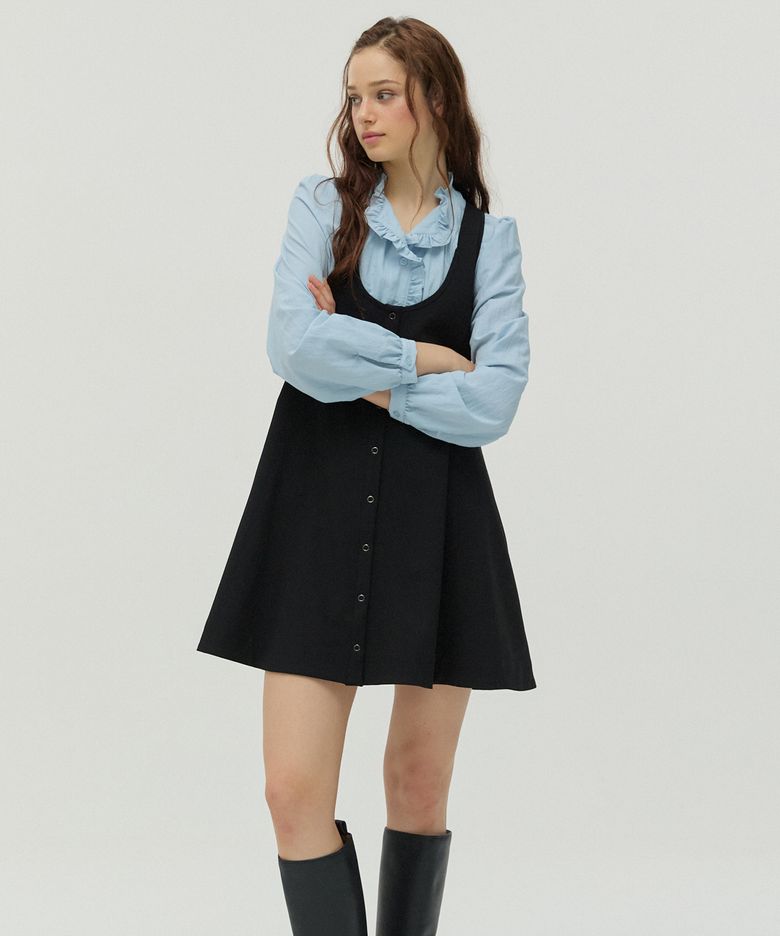 Layered Flare Dress _Black