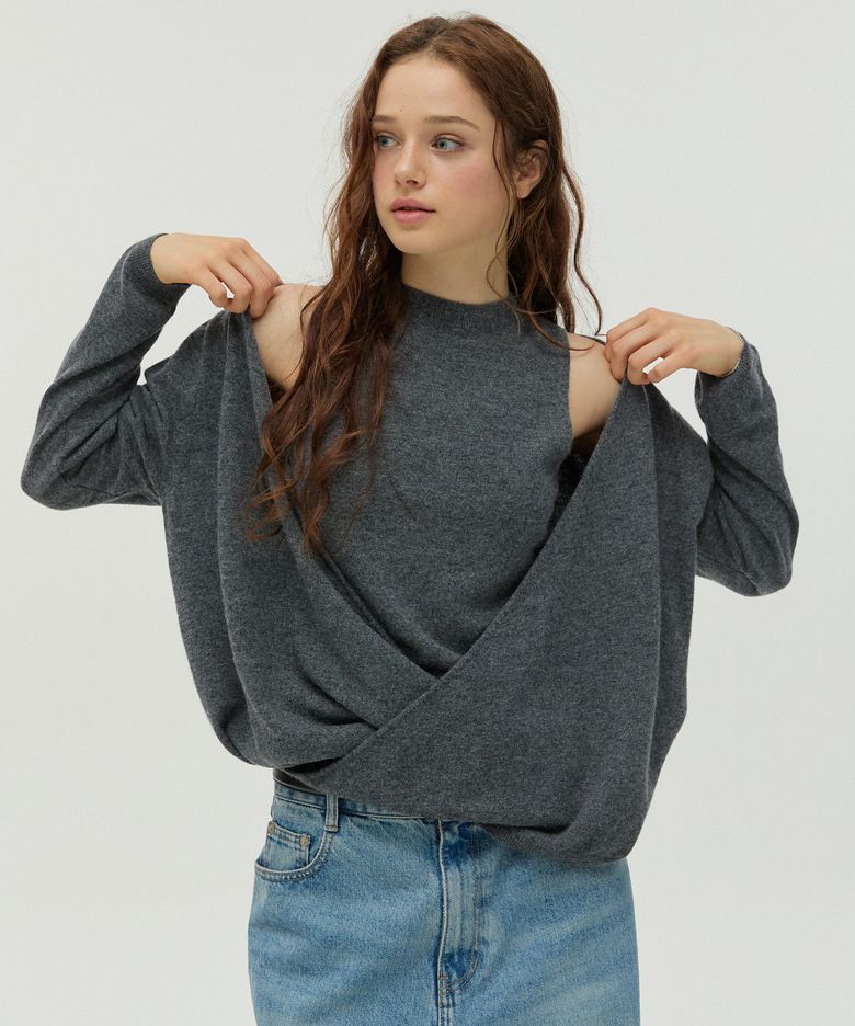 Layered knit set _Charcoal grey