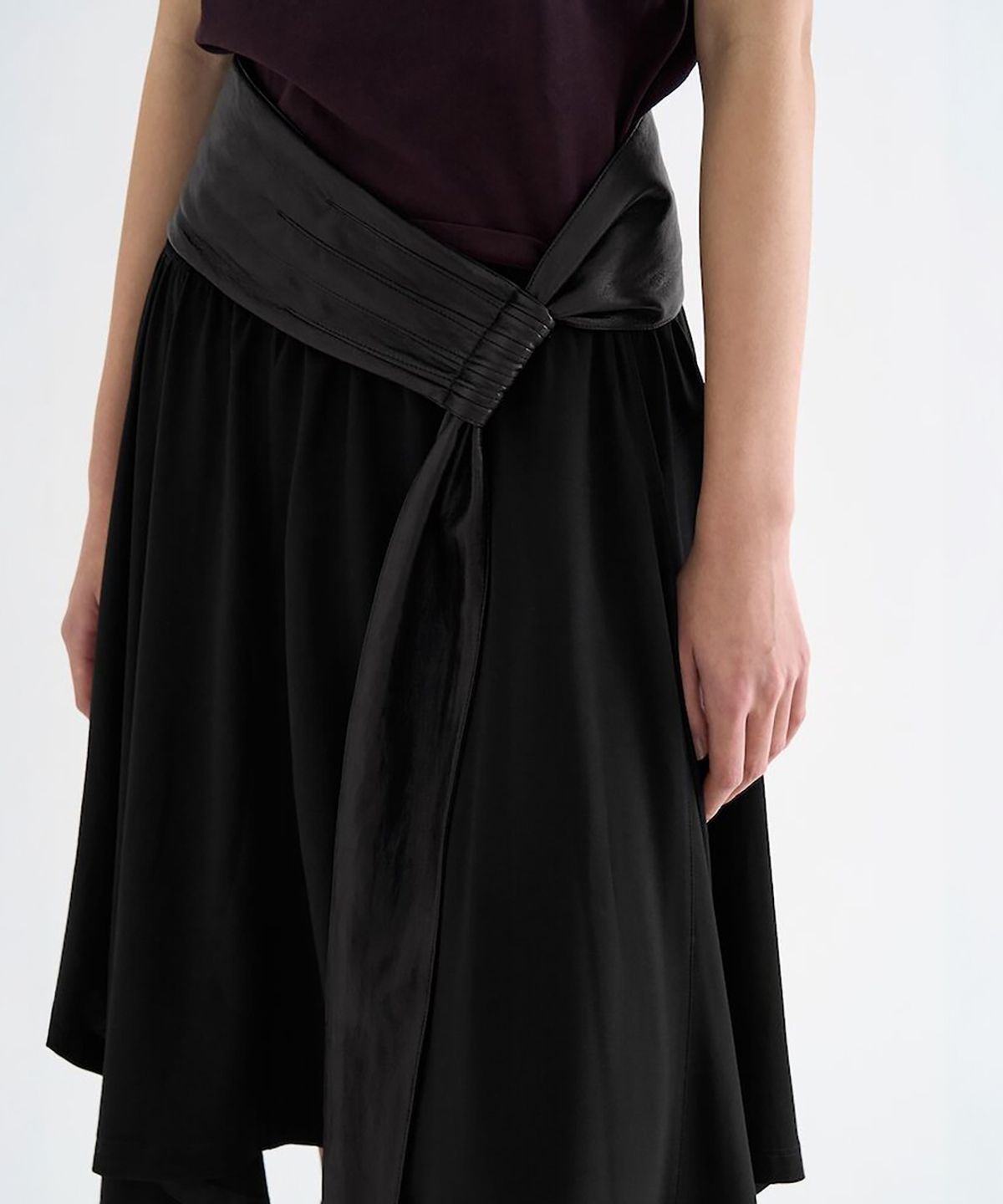 앙개(ANGGAE) Faux Leather  Belt  Black