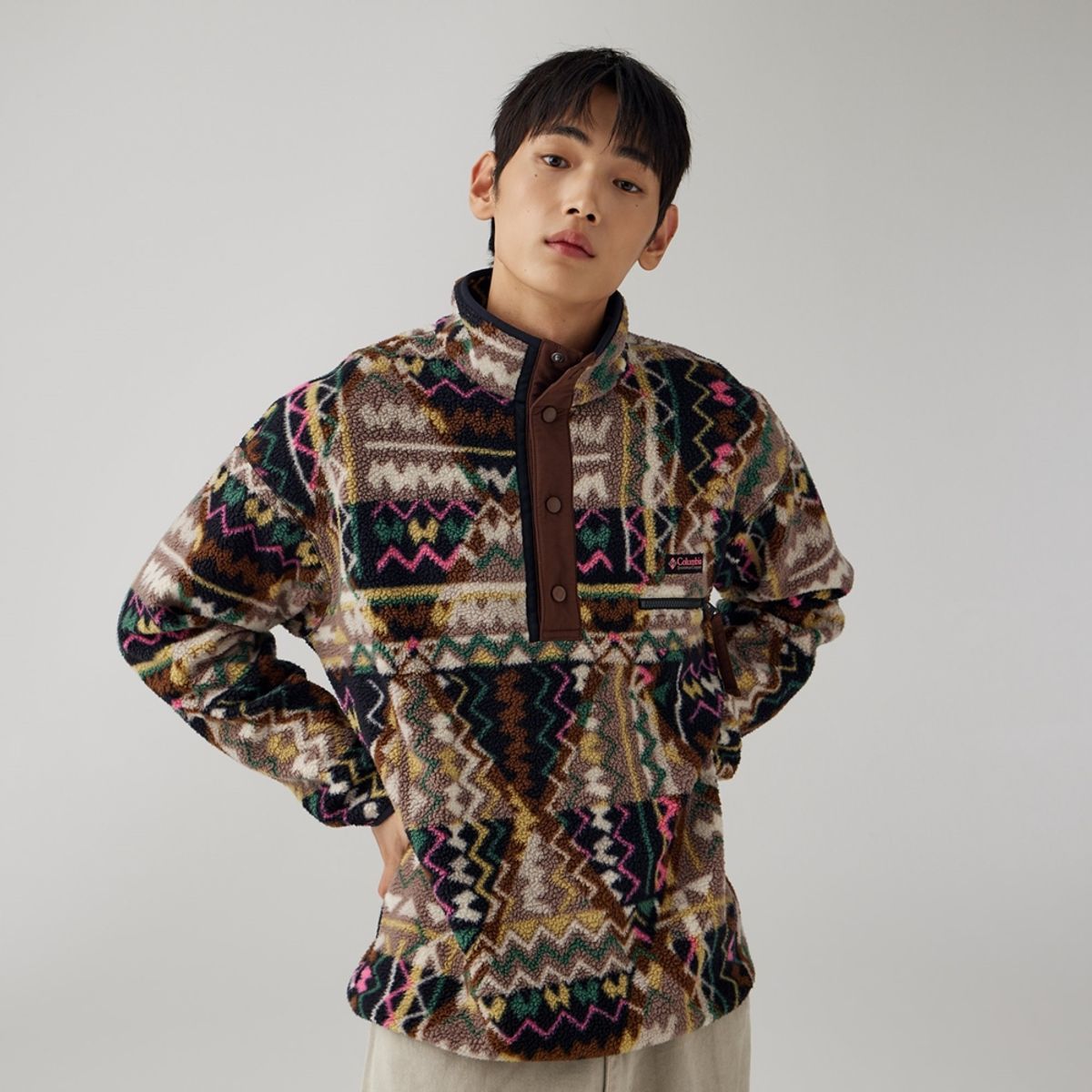 컬럼비아(COLUMBIA) 공용 헬베시아 II 프린티드 하프스냅 플리스 풀오버