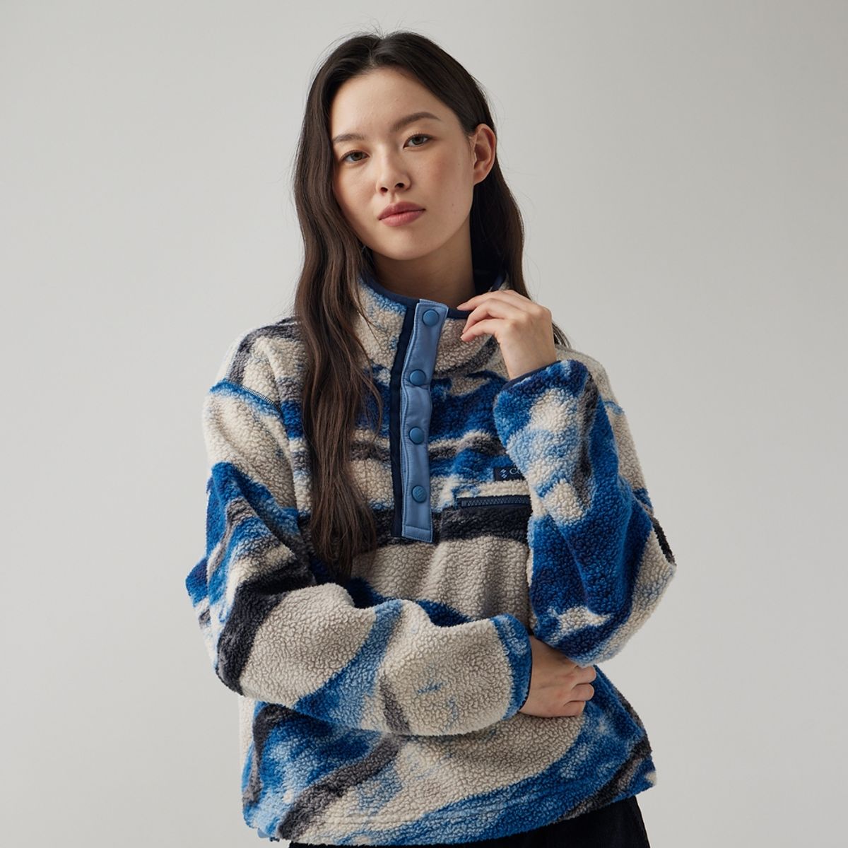 컬럼비아(COLUMBIA) 여성 헬베시아 II 프린티드 하프스냅 플리스 풀오버