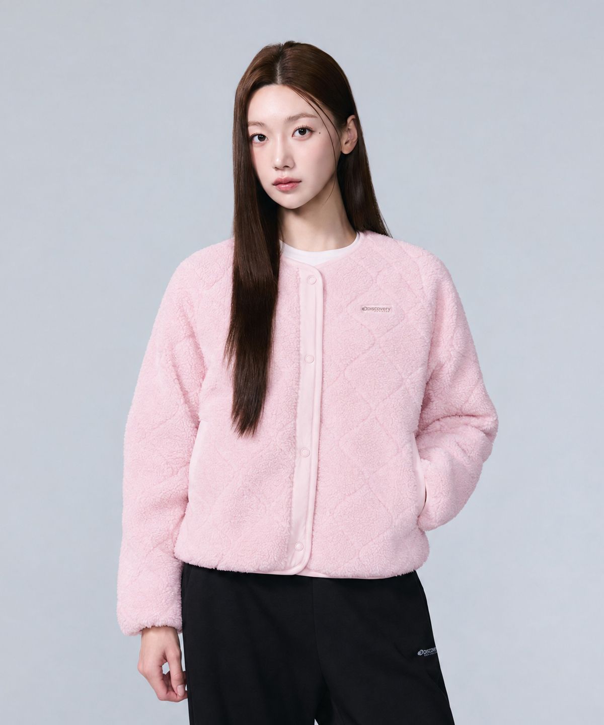 디스커버리 익스페디션(DISCOVERY EXPEDITION) 여성 퀼팅 플리스 자켓 (L/PINK)