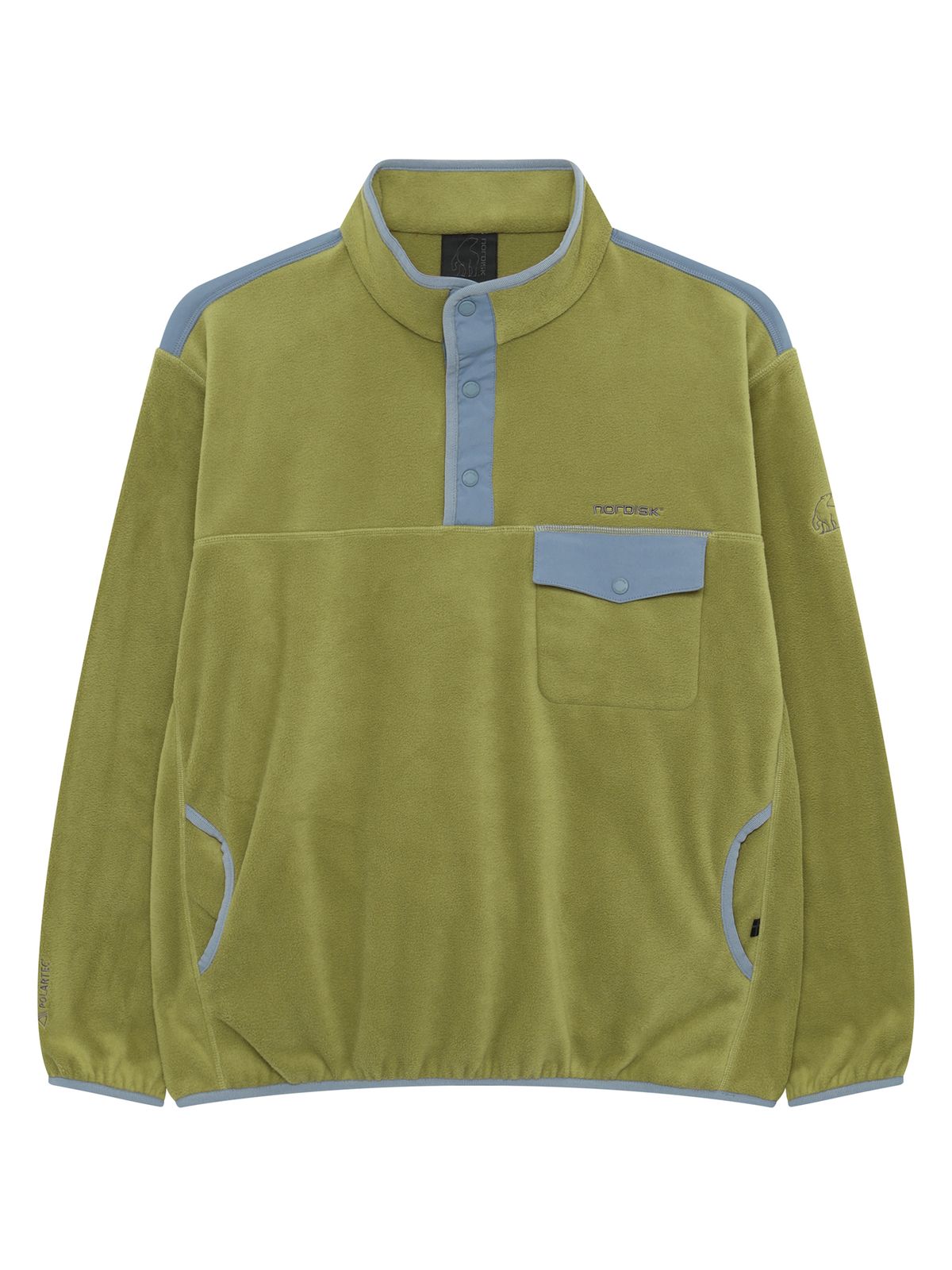 노르디스크(NORDISK) 폴라텍 플리스 버튼넥 티셔츠 - M_APPLE GREEN OMW26275AW
