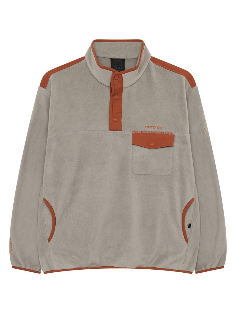 폴라텍 플리스 버튼넥 티셔츠 - M_Light Grey OMW26275C2