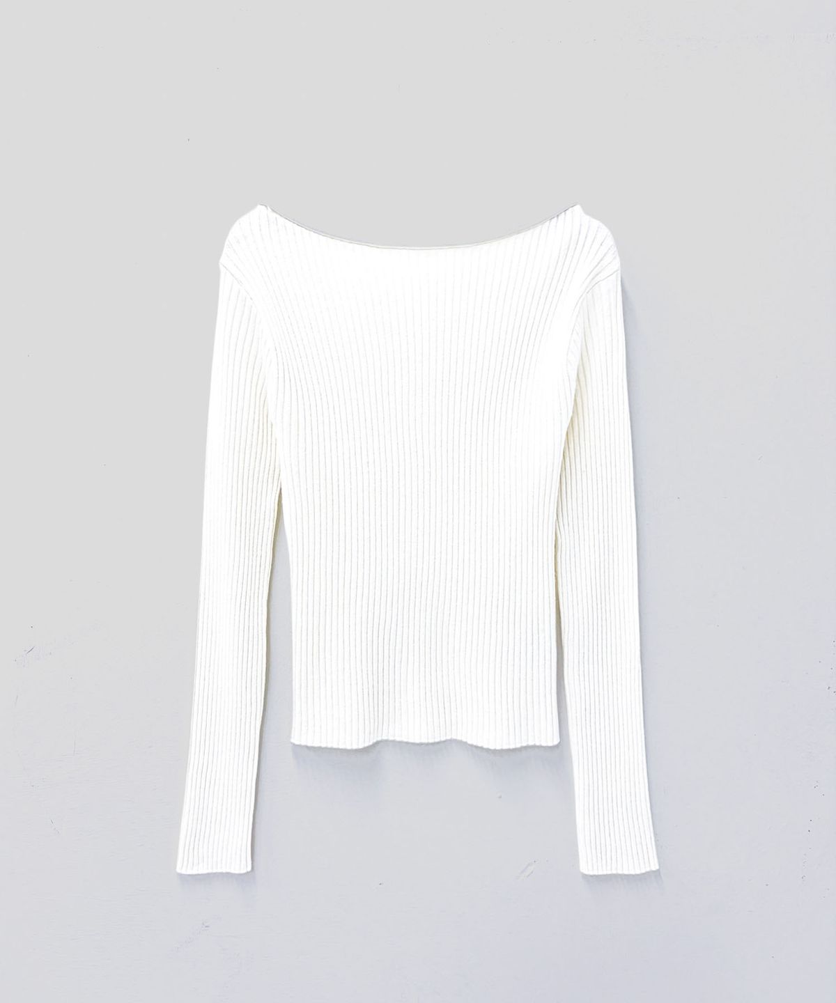 린테(LYNTE) Rolled Boat-Neck Knit (Ivory)