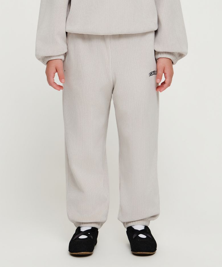 KIDS VELOUR TRACK PANTS light gray