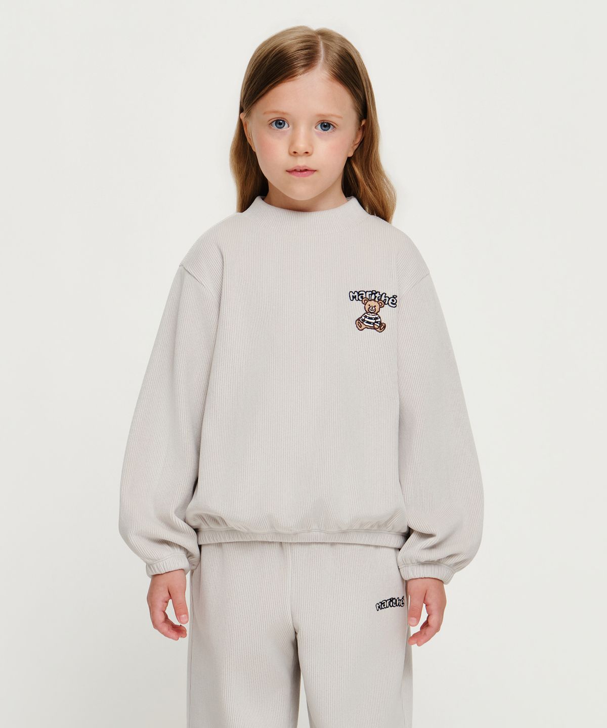 마리떼 키즈(MARITHÉ KIDS) KIDS VELOUR SWEATSHIRT light gray