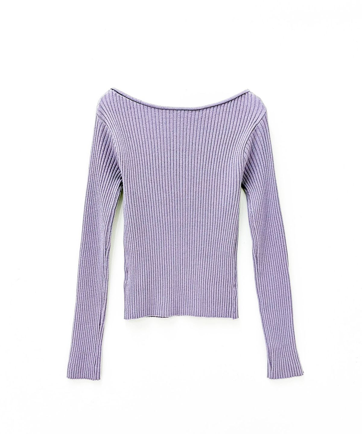 린테(LYNTE) Rolled Boat-Neck Knit (Lavender)
