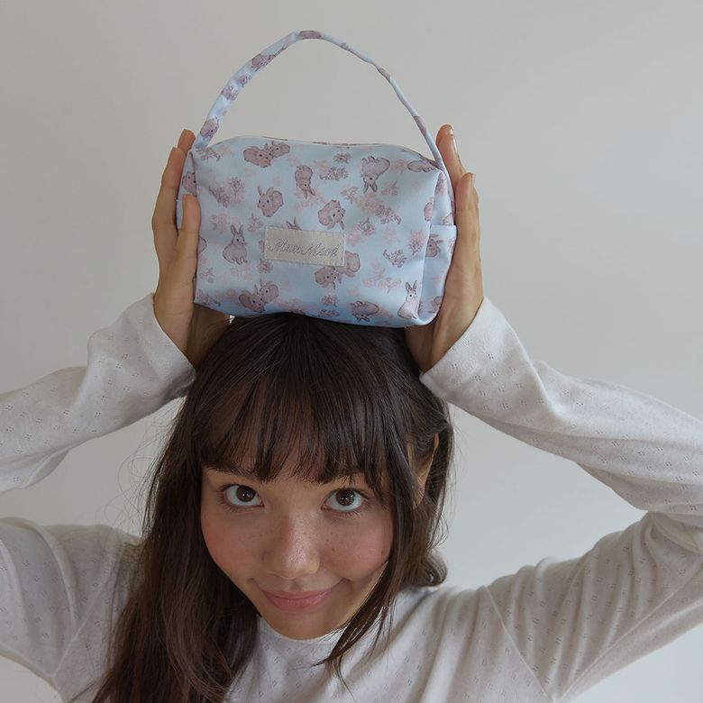 mint mini bunnies hand bag pouch (핸드파우치백)