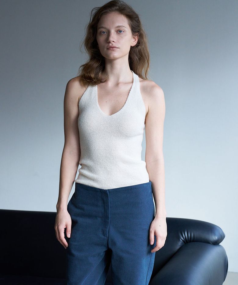 Baby Alpaca Halter Knit (Ivory)
