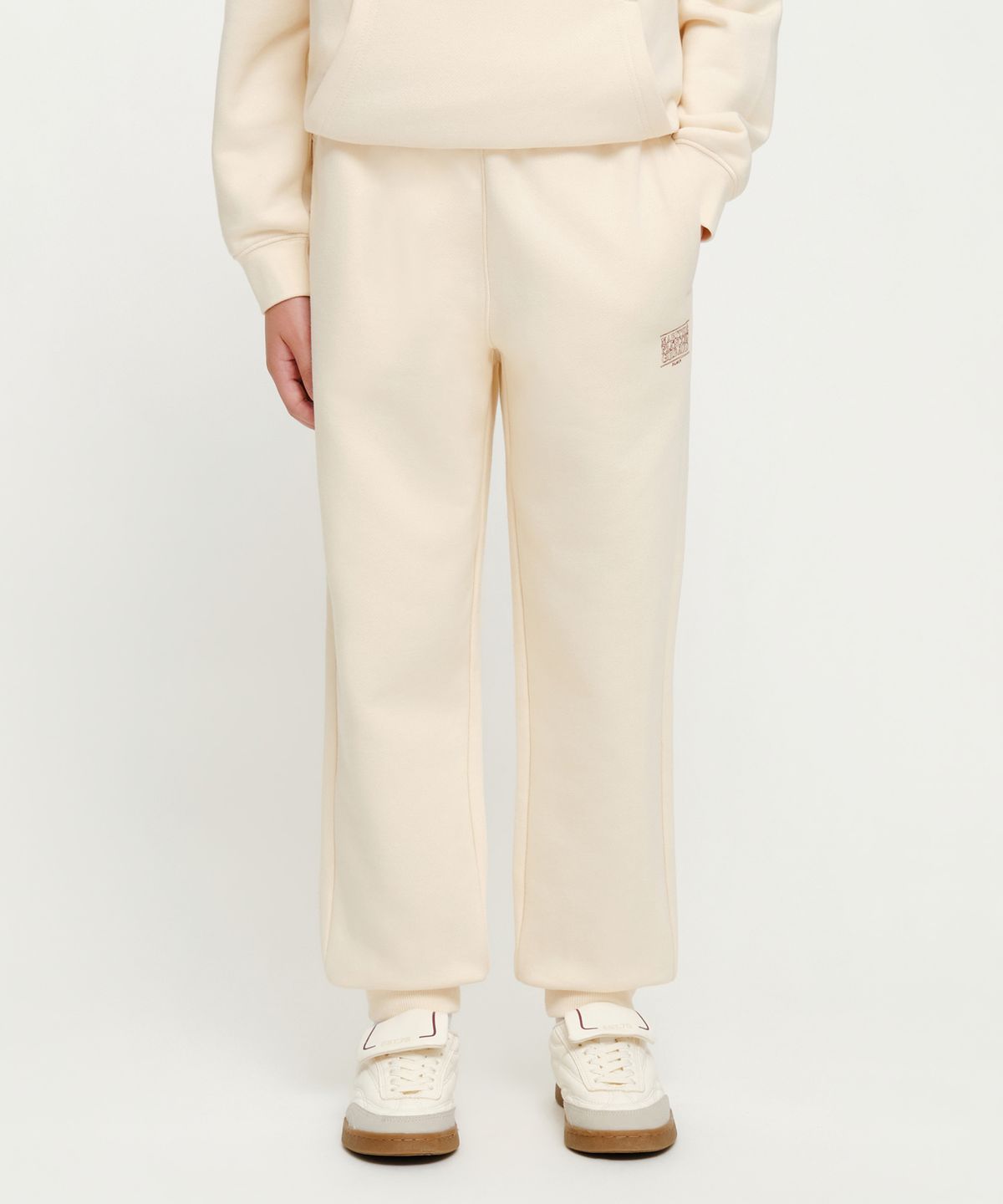 마리떼 키즈(MARITHÉ KIDS) KIDS DOODLE CLASSIC LOGO SWEAT PANTS (BRUSHED) light beige