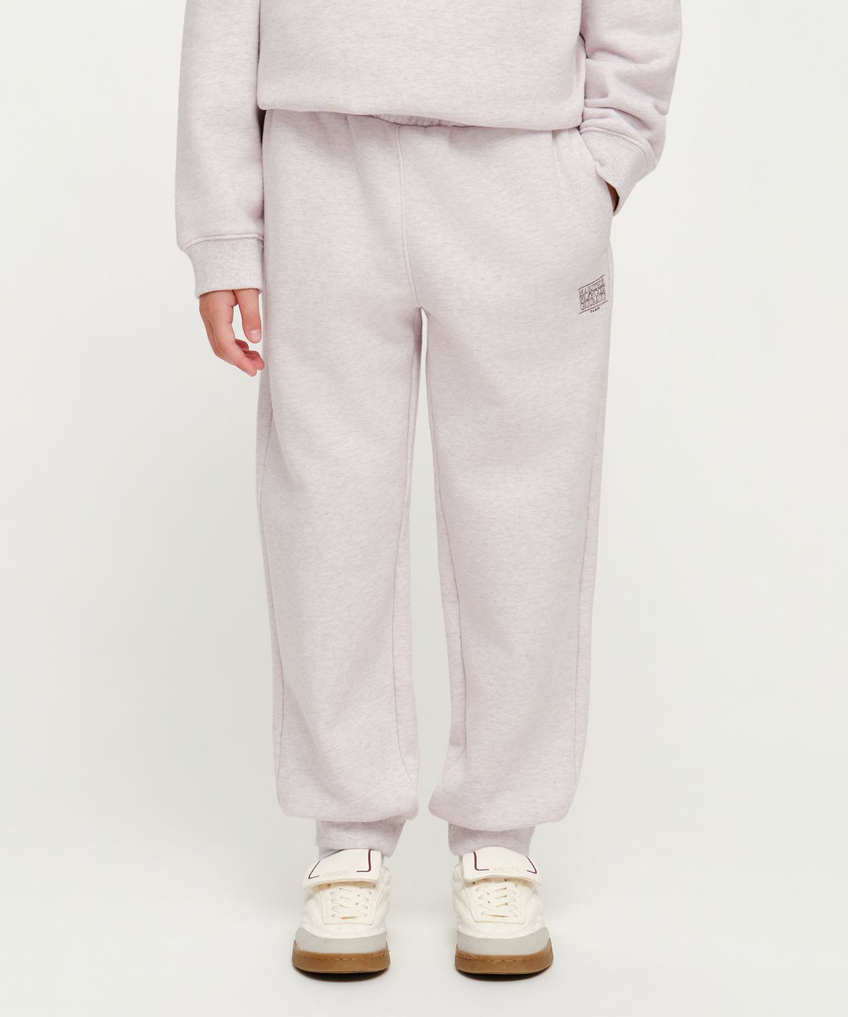 마리떼 키즈(MARITHÉ KIDS) KIDS DOODLE CLASSIC LOGO SWEAT PANTS (BRUSHED) baby pink