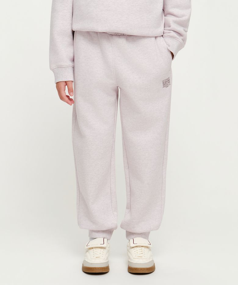 KIDS DOODLE CLASSIC LOGO SWEAT PANTS (BRUSHED) baby pink