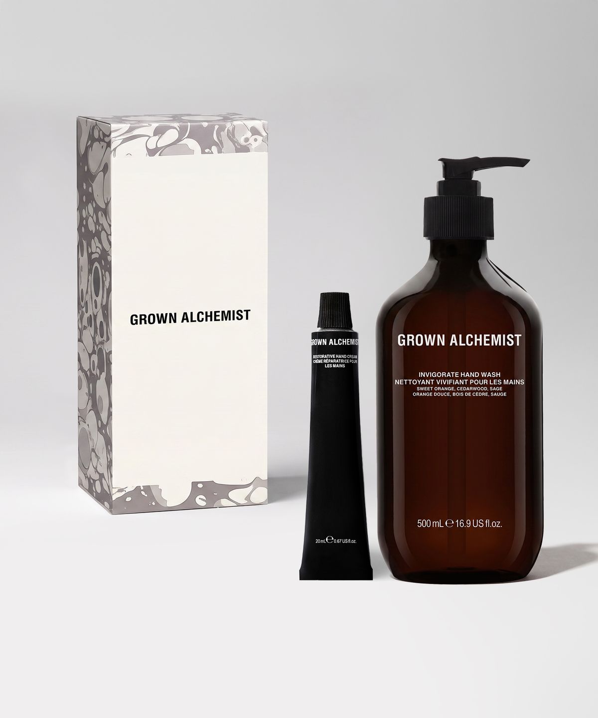 그로운 알케미스트(GROWN ALCHEMIST) [기프트 박스] 인비고레이트 핸드워시 500ml + 리스토러티브 핸드크림 20ml