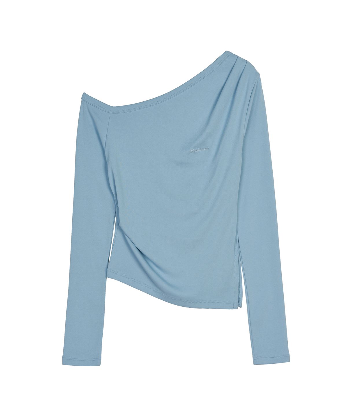닉앤니콜(NICK&NICOLE) DIAGONAL OFF SHOULDER TOP_BLUE