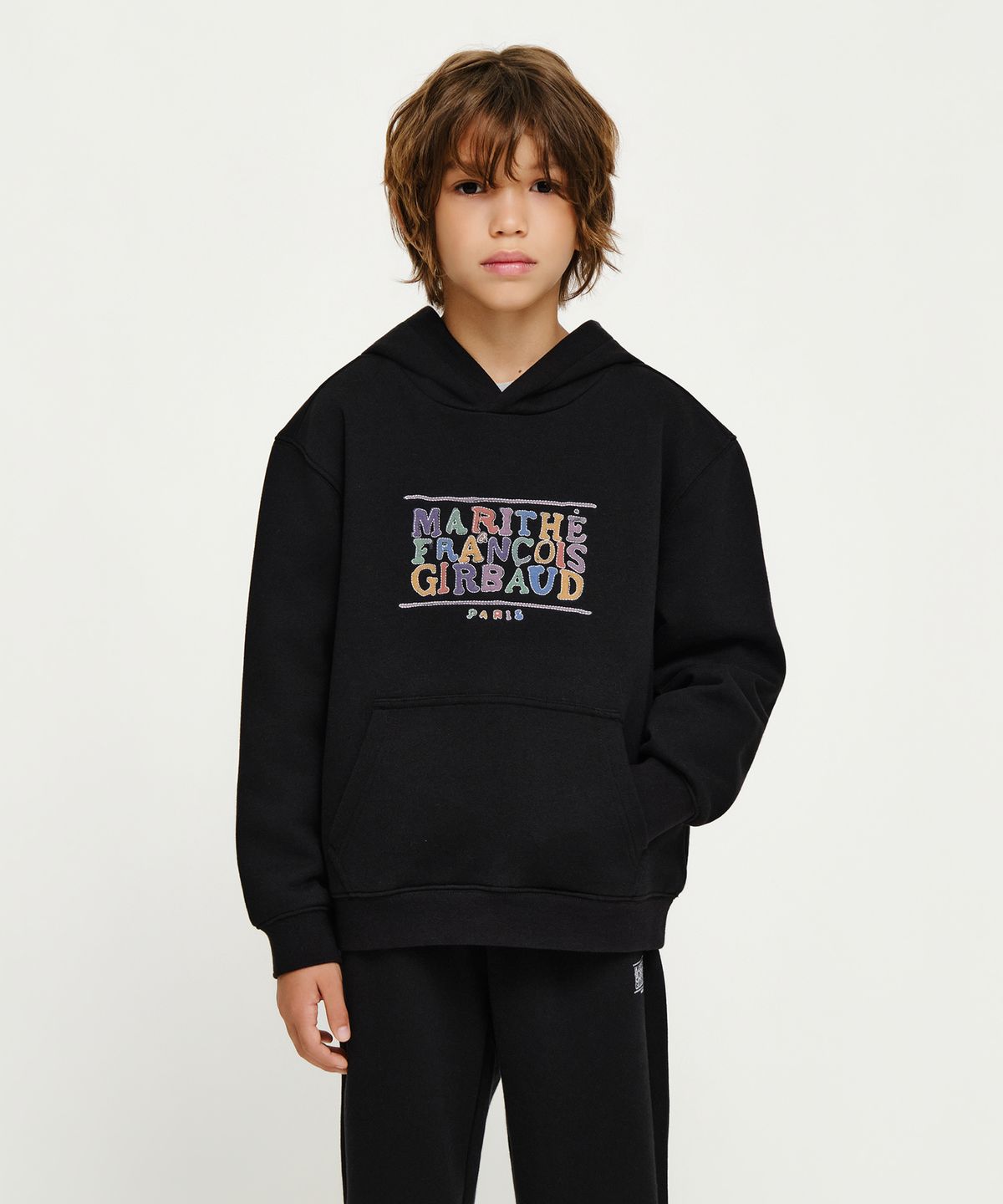 마리떼 키즈(MARITHÉ KIDS) KIDS DOODLE CLASSIC LOGO HOODIE (BRUSHED) black