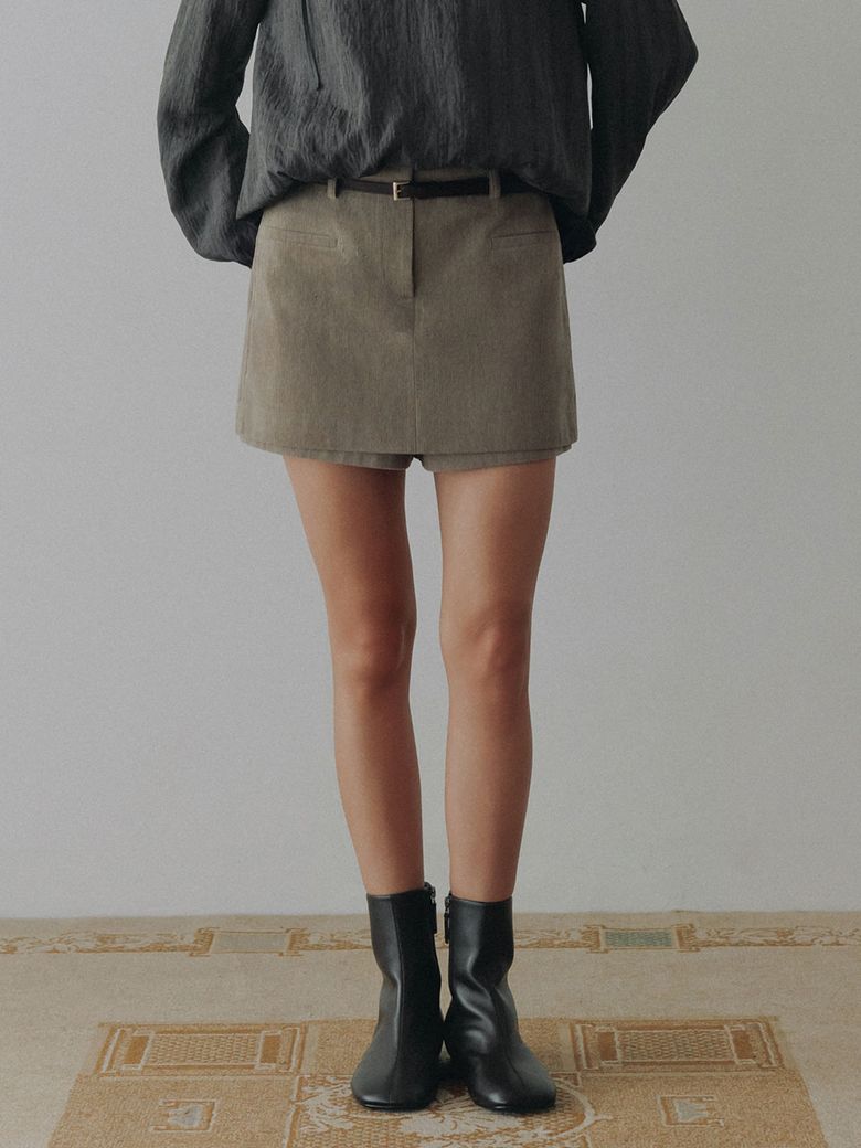 Belted H-Line Mini Skirt (Corduroy) SW6AS151-96