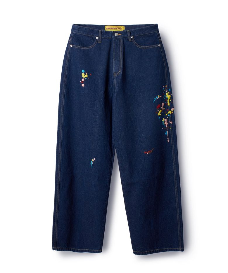 EMB Splatter Painted Pants (BLUE)
