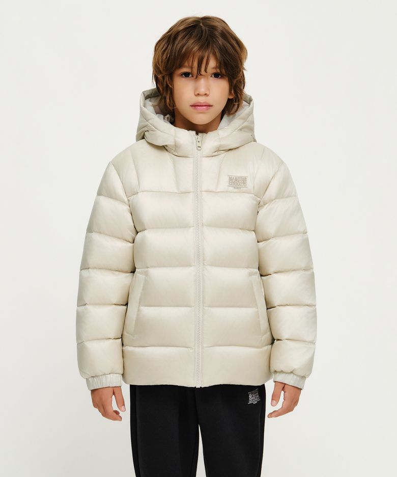 KIDS ESSENTIAL HOOD DOWN JACKET light beige