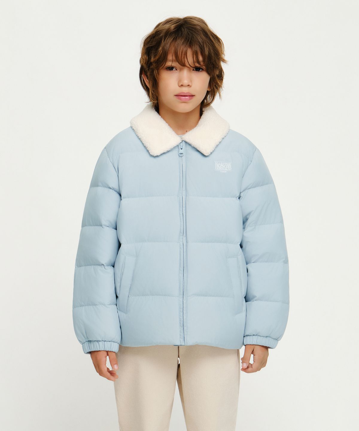 마리떼 키즈(MARITHÉ KIDS) KIDS DETACHABLE COLLAR LIGHT DOWN JACKET sky blue