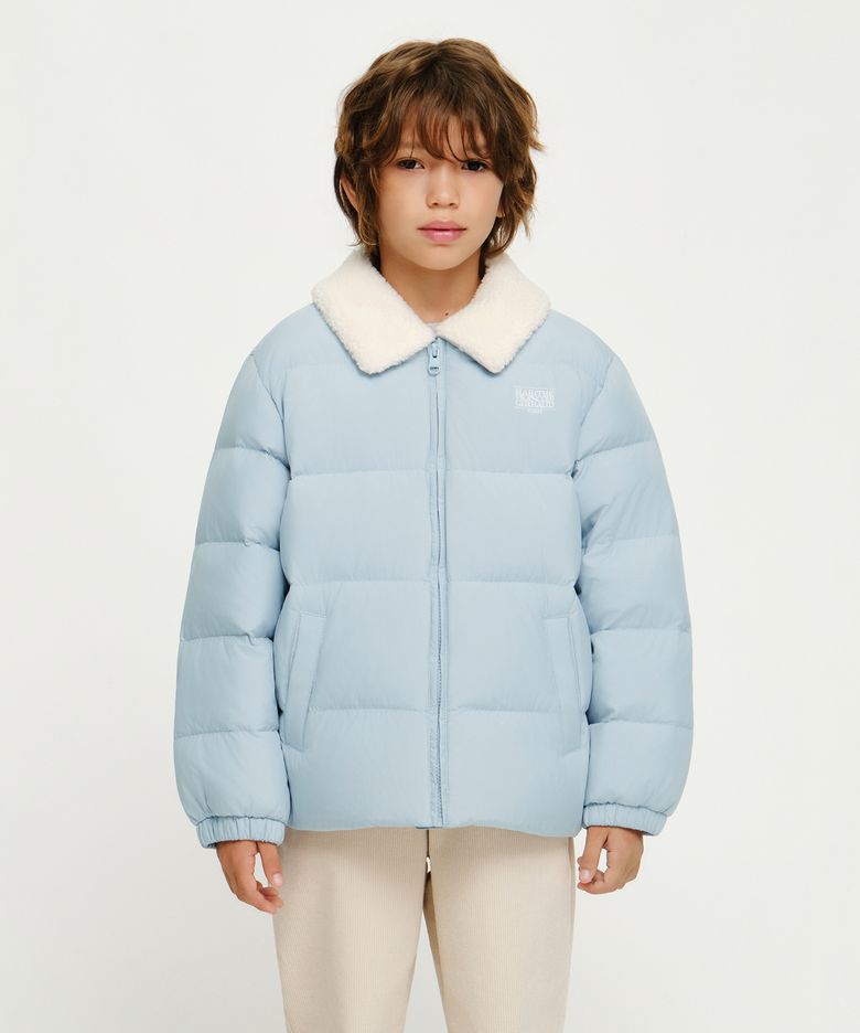 KIDS DETACHABLE COLLAR LIGHT DOWN JACKET sky blue
