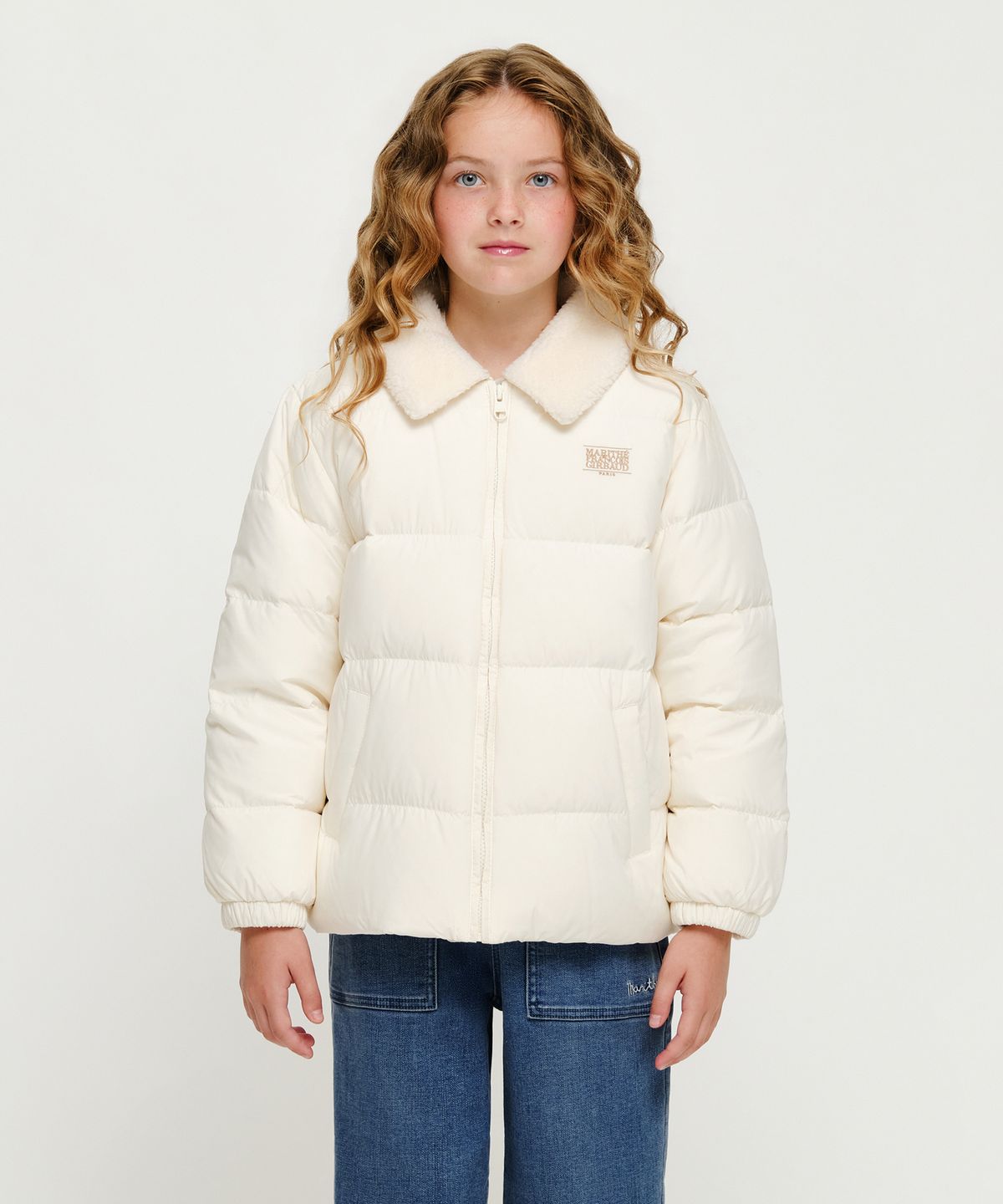 마리떼 키즈(MARITHÉ KIDS) KIDS DETACHABLE COLLAR LIGHT DOWN JACKET ivory