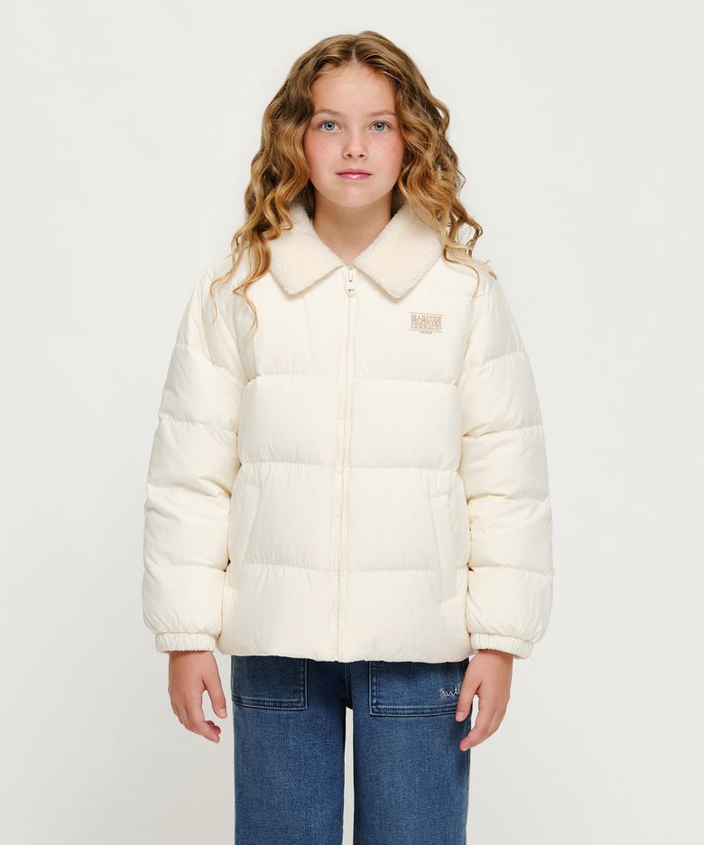 KIDS DETACHABLE COLLAR LIGHT DOWN JACKET ivory
