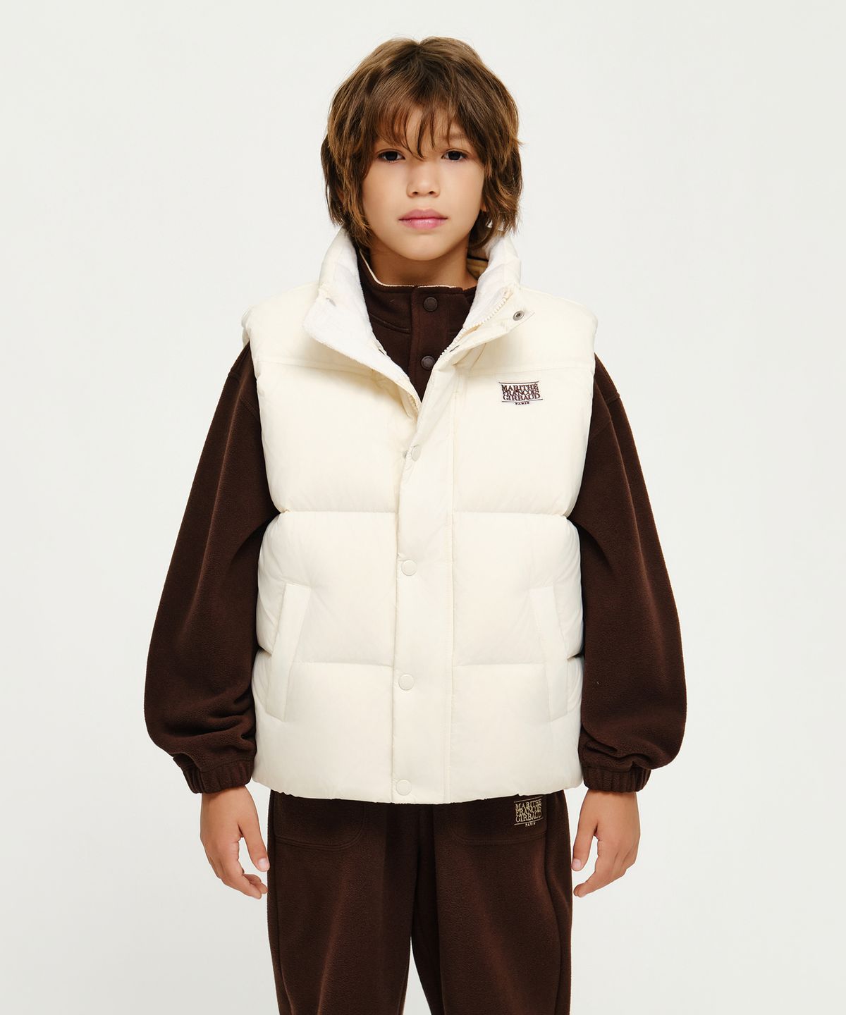 마리떼 키즈(MARITHÉ KIDS) KIDS HIGH NECK DOWN VEST ivory