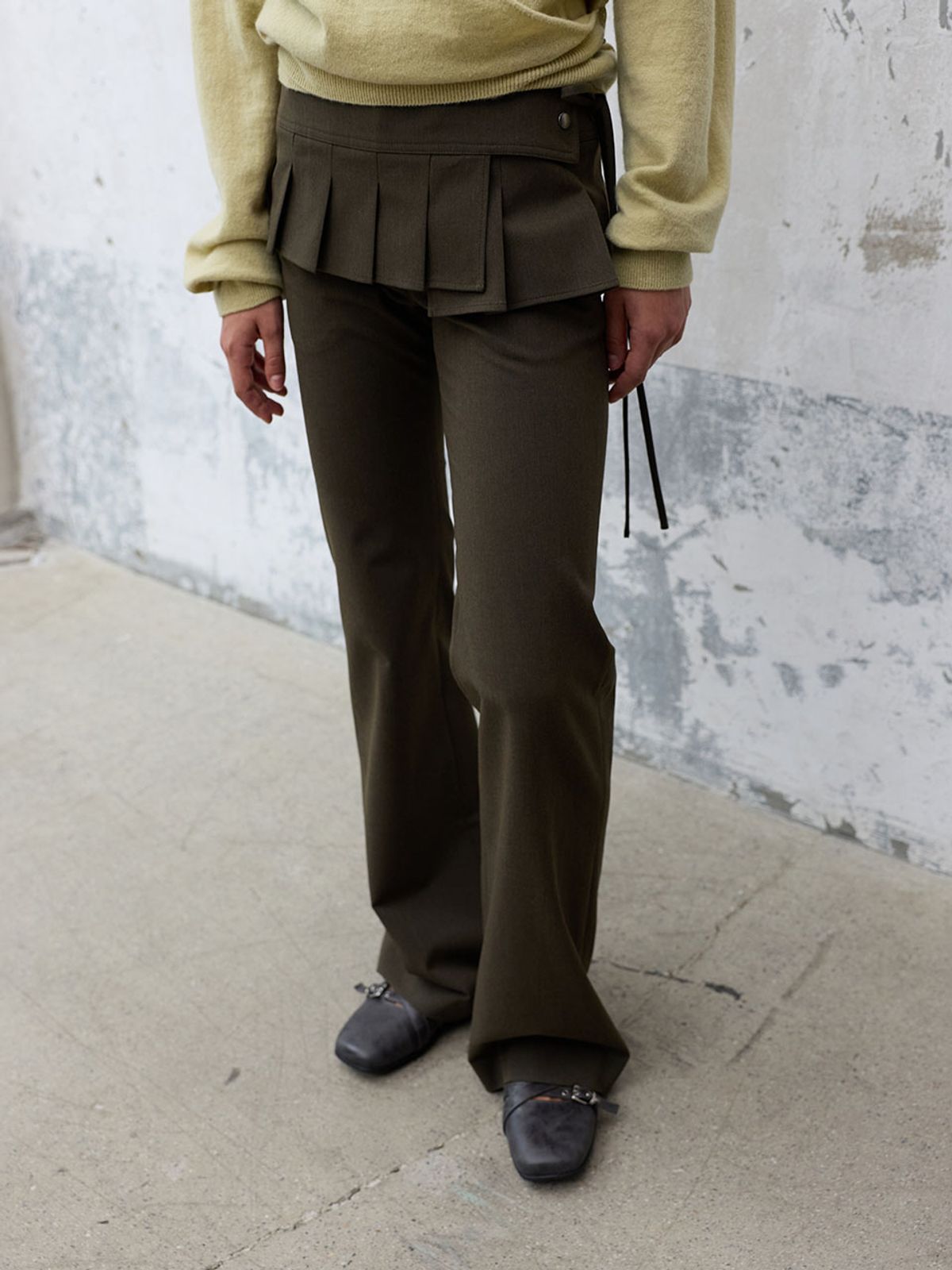 레이브(RAIVE) Pleated Skirt-Layered Pants VW6AL994_2color
