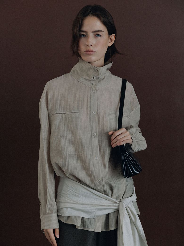 High Neck Oversized Shirts SW6AB882_2color
